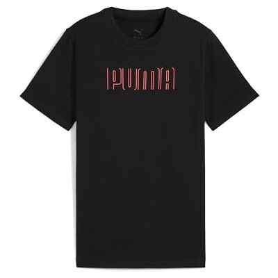 Puma Mädchen Sport Graphic Tee G T-Shirts, Black, Puma Mädchen Sport Graphic Tee G T-Shirts, Black,