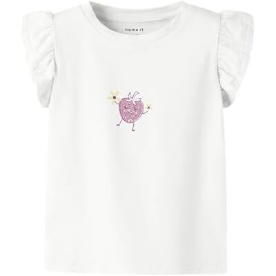 NAME IT Mädchen Nmfflittaz Ss Top Box, Cloud Dancer, 92 NAME IT Mädchen Nmfflittaz Ss Top Box, Cloud Dancer, 92