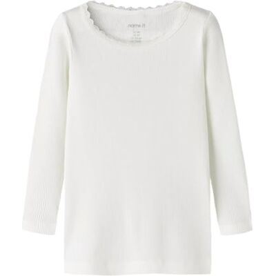NAME IT Mädchen Nmfkab Ls Top Noos, Cloud Dancer, 98 cm NAME IT Mädchen Nmfkab Ls Top Noos, Cloud Dancer, 98 cm