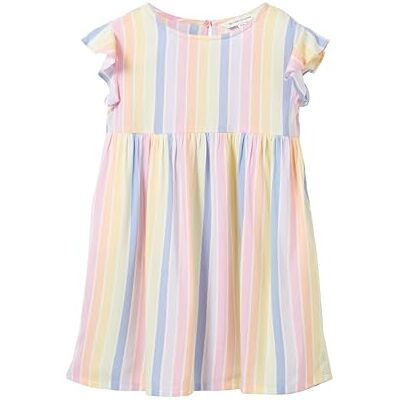 TOM TAILOR Mädchen Kinder Kleid mit Streifen & Flügelnärmeln , multicolor stripe, 92/98 TOM TAILOR Mädchen Kinder Kleid mit Streifen & Flügelnärmeln , multicolor stripe, 92/98
