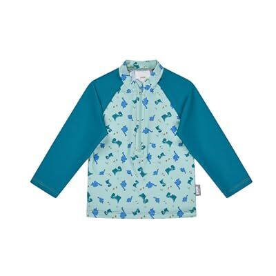 Sterntaler Badeshirt Dino – Baby- und Kinder-Badeshirt aus Bademodenstoff mit Elasthan, Langarm, Dino-Muster, Reißverschluss vorne mit Kinnschutz, Stehkragen, UV-Schutz 50+, eisgrün, Größe 92 Sterntaler Badeshirt Dino – Baby- und Kinder-Badeshirt aus Bademodenstoff mit Elasthan, Langarm, Dino-Muster, Reißverschluss vorne mit Kinnschutz, Stehkragen, UV-Schutz 50+, eisgrün, Größe 92