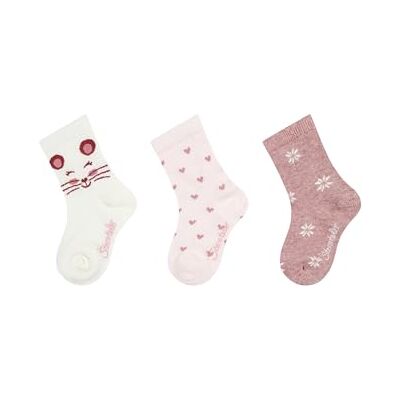 Sterntaler Kinder Socken Set 3er Pack – hautfreundliche Mädchensocken aus Baumwolle – mit Motiv Maus, Herzen und Schneeflocken – ecru, Größe 18 Sterntaler Kinder Socken Set 3er Pack – hautfreundliche Mädchensocken aus Baumwolle – mit Motiv Maus, Herzen und Schneeflocken – ecru, Größe 18