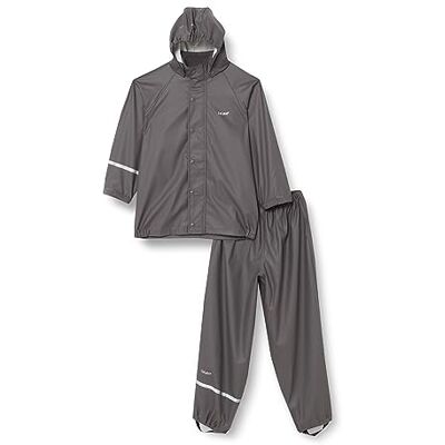 Celavi Jungen Zweiteiliger Regenanzug in Vielen Farben Regenjacke, Grau (Grey), 152 Celavi Jungen Zweiteiliger Regenanzug in Vielen Farben Regenjacke, Grau (Grey), 152