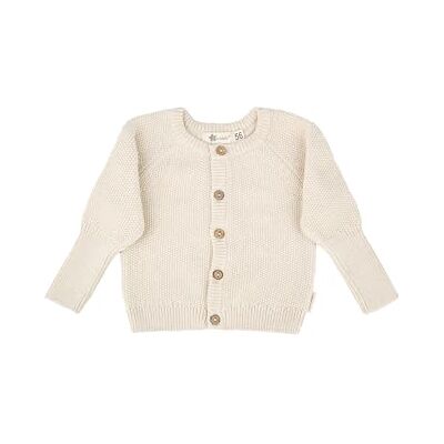 Sterntaler Baby und Kinder Strickjacke aus Baumwollgarn mit Struktur, Knopfleiste und Mitwachsbündchen – naturfarben, Größe 80 Sterntaler Baby und Kinder Strickjacke aus Baumwollgarn mit Struktur, Knopfleiste und Mitwachsbündchen – naturfarben, Größe 80