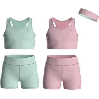 Essenclo Girls Clothing Athletic Sets Sleeveless Crop Tank Tops & Bike Shorts Cheer, Gymnastics, Volleyball Size 3-16 (5 Pcs) E2108 Set-10-11-12 Essenclo Girls Clothing Athletic Sets Sleeveless Crop Tank Tops & Bike Shorts Cheer, Gymnastics, Volleyball Size 3-16 (5 Pcs) E2108 Set-10-11-12