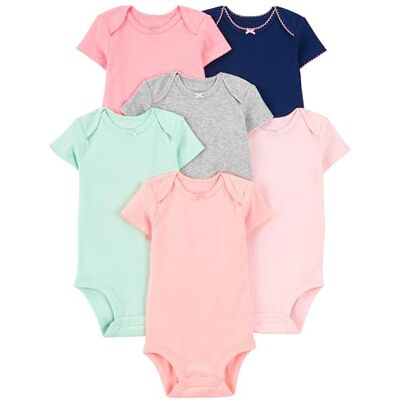 Simple Joys by Carter's Baby Mädchen 6-Pack Short-Sleeve Bodysuit Body, Mehrfarbig/Einheitliche Farben, 0 Monate (6er Pack) Simple Joys by Carter's Baby Mädchen 6-Pack Short-Sleeve Bodysuit Body, Mehrfarbig/Einheitliche Farben, 0 Monate (6er Pack)