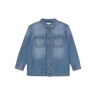 s.Oliver Junior Jungen Hemd – Denim, Used-Effekt, Regular Fit s.Oliver Junior Jungen Hemd – Denim, Used-Effekt, Regular Fit