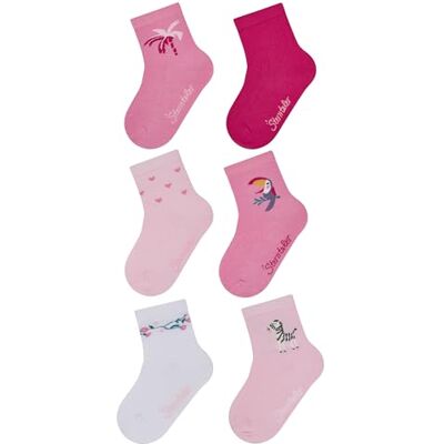 Sterntaler Socken 6er Pack Blumen – Baby- und Kinder-Socken im 6er Pack mit Umschlag, Innenfrottee, Blumen-, Zebra-, Tukan-, Rippen-, Herz- & Palmen-Motiv, Weiß, Größe 22 Sterntaler Socken 6er Pack Blumen – Baby- und Kinder-Socken im 6er Pack mit Umschlag, Innenfrottee, Blumen-, Zebra-, Tukan-, Rippen-, Herz- & Palmen-Motiv, Weiß, Größe 22