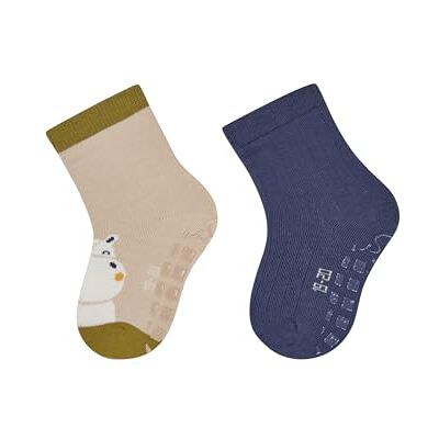 Sterntaler ABS Socken Doppelpack Hippo – Baby- und Kinder ABS Socken im Doppelpack mit Hippo- und Rippen-Motiv, rutschfest, Beige, Größe 24 Sterntaler ABS Socken Doppelpack Hippo – Baby- und Kinder ABS Socken im Doppelpack mit Hippo- und Rippen-Motiv, rutschfest, Beige, Größe 24