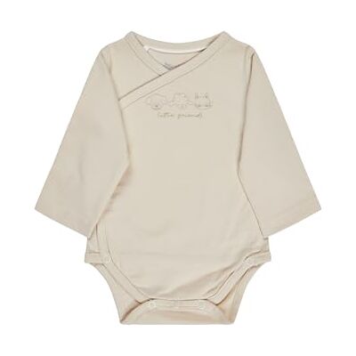 Sterntaler Baby Body Unisex Baumwolljersey mit Little Friends Druck praktischer Wickelverschluss seitlich knöpfbar naturfarben, Größe 68 Sterntaler Baby Body Unisex Baumwolljersey mit Little Friends Druck praktischer Wickelverschluss seitlich knöpfbar naturfarben, Größe 68