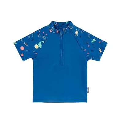Sterntaler Badeshirt Weltraum – Jungen Schwimmshirt Kurzarm mit Weltraum-Print – UV-Schutz 50+ Sonnenschutzshirt mit Reißverschluss vorn und Stehkragen – Farbe königsblau, Größe 104 Sterntaler Badeshirt Weltraum – Jungen Schwimmshirt Kurzarm mit Weltraum-Print – UV-Schutz 50+ Sonnenschutzshirt mit Reißverschluss vorn und Stehkragen – Farbe königsblau, Größe 104