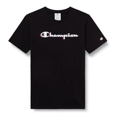 Champion Jungen Legacy Boy Big Logo T-Shirt T-Shirt, Black (KK001), Champion Jungen Legacy Boy Big Logo T-Shirt T-Shirt, Black (KK001),