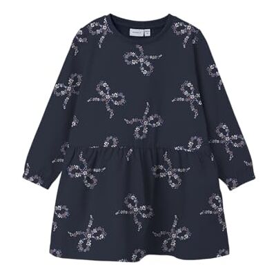 NAME IT Mädchen Nmfolukria Ls Sweat Dress Bru, Navy Blazer, 104 NAME IT Mädchen Nmfolukria Ls Sweat Dress Bru, Navy Blazer, 104