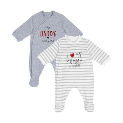 Chicco , Set aus Baumwoll-Stramplern mit Füßen, Baby-Komplettset für Jungen und Mädchen, Designed in Italy Chicco , Set aus Baumwoll-Stramplern mit Füßen, Baby-Komplettset für Jungen und Mädchen, Designed in Italy