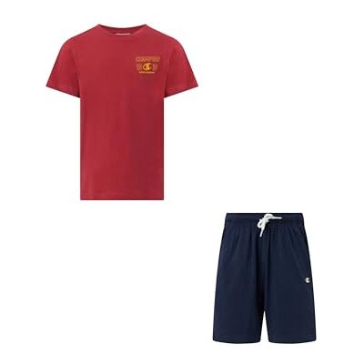 Champion Jungen Graphic Set mit Logo, Rot (RS014), L Champion Jungen Graphic Set mit Logo, Rot (RS014), L