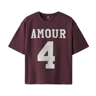 NAME IT Mädchen Nkfsangy Ss RLX Top, Burgundy, 146/152 cm NAME IT Mädchen Nkfsangy Ss RLX Top, Burgundy, 146/152 cm