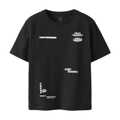 NAME IT Jungen Nkmtyler Ss Nreg Top Box, Black, 146-152 NAME IT Jungen Nkmtyler Ss Nreg Top Box, Black, 146-152