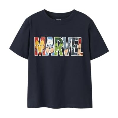 NAME IT Jungen Nkmfergus Marvel Ss Nreg Top Mar, Navy Blazer, 146-152 NAME IT Jungen Nkmfergus Marvel Ss Nreg Top Mar, Navy Blazer, 146-152