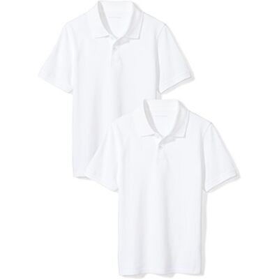 Amazon Essentials Jungen Kurzärmlige Piqué-Poloshirts Für Schuluniformen, 2er Pack, Weiß, 2 Jahre Amazon Essentials Jungen Kurzärmlige Piqué-Poloshirts Für Schuluniformen, 2er Pack, Weiß, 2 Jahre