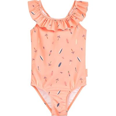 Playshoes Mädchen Schwimmanzug Badeanzug, Rosa Surfbrett, 122/128 cm Playshoes Mädchen Schwimmanzug Badeanzug, Rosa Surfbrett, 122/128 cm