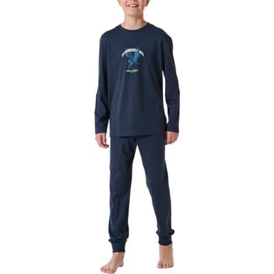 Schiesser Jungen Schlafanzug Set lang 100% Organic Bio Baumwolle Größe 140 bis 176, Nachtblau_181998, 140 Schiesser Jungen Schlafanzug Set lang 100% Organic Bio Baumwolle Größe 140 bis 176, Nachtblau_181998, 140