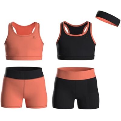 Essenclo Girls Clothing Athletic Sets Sleeveless Crop Tank Tops & Bike Shorts Cheer, Gymnastics, Volleyball Size 3-16 (5 Pcs) E2108 Set-3-9-10 Essenclo Girls Clothing Athletic Sets Sleeveless Crop Tank Tops & Bike Shorts Cheer, Gymnastics, Volleyball Size 3-16 (5 Pcs) E2108 Set-3-9-10