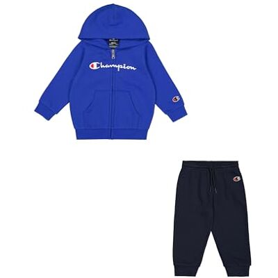 Champion Jungen Legacy Script Shop TD (306898) Ultra-light Powerblend Fleece Hooded Anzug, Blu Profono/Blu Marino (BAI/NNY), Champion Jungen Legacy Script Shop TD (306898) Ultra-light Powerblend Fleece Hooded Anzug, Blu Profono/Blu Marino (BAI/NNY),
