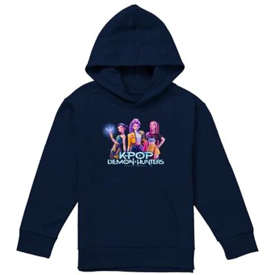 KPop Demon Hunters Huntrix Kpop Group Youth Kids Boy/Girls Pull-Over Hoodie T Shirt, Navy, 9-11 KPop Demon Hunters Huntrix Kpop Group Youth Kids Boy/Girls Pull-Over Hoodie T Shirt, Navy, 9-11