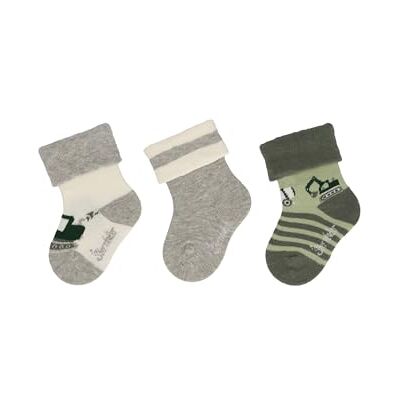 Sterntaler Baby -Socken 3er Pack Bagger für Jungen Babysocken mit Umschlag und Motiven Socken für Babys im Set leicht, flexibel und strapazierfähig hellgrau melange, 14 Sterntaler Baby -Socken 3er Pack Bagger für Jungen Babysocken mit Umschlag und Motiven Socken für Babys im Set leicht, flexibel und strapazierfähig hellgrau melange, 14