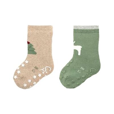 Sterntaler ABS Krabbelsocken Doppelpack Weihnachten – Flauschige Baby- und Kinderstrümpfe mit ABS auf Spann und Sohle – Warme Krabbelsocken mit Motiv Weihnachtsbaum und Elch– beige melange, Größe 16 Sterntaler ABS Krabbelsocken Doppelpack Weihnachten – Flauschige Baby- und Kinderstrümpfe mit ABS auf Spann und Sohle – Warme Krabbelsocken mit Motiv Weihnachtsbaum und Elch– beige melange, Größe 16
