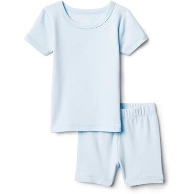 Amazon Essentials x Sofia Grainge Uni Baby Pyjama-Set, eng anliegend, mit kurzen Ärmeln, Hellblau, 2 Jahre Amazon Essentials x Sofia Grainge Uni Baby Pyjama-Set, eng anliegend, mit kurzen Ärmeln, Hellblau, 2 Jahre