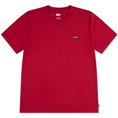 Levi's Jungen Rot T-Shirt Mit Batwing-Logo Auf Der Brust Levi's Jungen Rot T-Shirt Mit Batwing-Logo Auf Der Brust