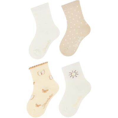 Sterntaler Socken 4er Pack Struktur – Baby- und Kinder-Socken im 4er Pack mit Umschlag, Innenfrottee, Struktur-, Punkte-, Schmetterling- & Sonnen-Motive, Ecru, Größe 26 Sterntaler Socken 4er Pack Struktur – Baby- und Kinder-Socken im 4er Pack mit Umschlag, Innenfrottee, Struktur-, Punkte-, Schmetterling- & Sonnen-Motive, Ecru, Größe 26