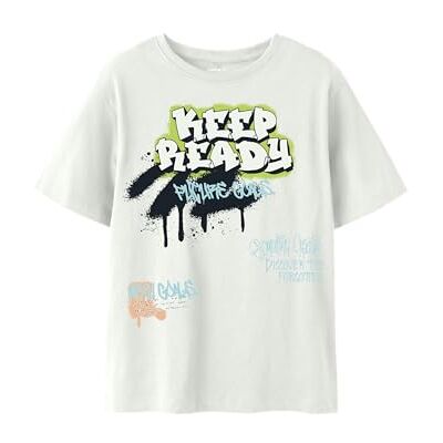 NAME IT Jungen Nkmflynn Ss Nreg Top Box, Bright White, 122/128 cm NAME IT Jungen Nkmflynn Ss Nreg Top Box, Bright White, 122/128 cm