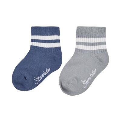 Sterntaler Socken Doppelpack Coolmax Rippe Baby und Kindersocken kurz klassische Rippstruktur Sport Socke klimaregulierend optimale Passform 2er Pack Unisex Strümpfe blau, Größe 34 Sterntaler Socken Doppelpack Coolmax Rippe Baby und Kindersocken kurz klassische Rippstruktur Sport Socke klimaregulierend optimale Passform 2er Pack Unisex Strümpfe blau, Größe 34