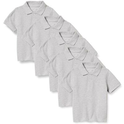 Amazon Essentials Jungen Kurzärmlige Piqué-Poloshirts Für Schuluniformen, 5er Pack, Grau Meliert, 9 Jahre Amazon Essentials Jungen Kurzärmlige Piqué-Poloshirts Für Schuluniformen, 5er Pack, Grau Meliert, 9 Jahre
