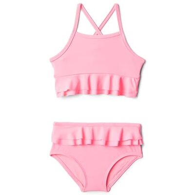 Amazon Essentials x Sofia Grainge Baby Mädchen Zweiteiliger Badeanzug mit gekreuzten Trägern, Kräftiges Rosa, 18 Monate Amazon Essentials x Sofia Grainge Baby Mädchen Zweiteiliger Badeanzug mit gekreuzten Trägern, Kräftiges Rosa, 18 Monate