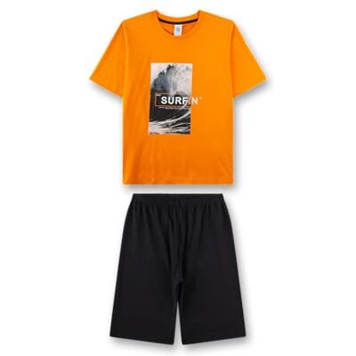 Sanetta Jungen-Schlafanzug kurz orange Surfen Hochwertiger und bequemer Schlafanzug aus 100% Baumwolle. Sanetta Jungen-Schlafanzug kurz orange Surfen Hochwertiger und bequemer Schlafanzug aus 100% Baumwolle.