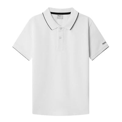Pepe Jeans Hayden Poloshirt für Jungen, Weiß (Weiß), Größe 8 Pepe Jeans Hayden Poloshirt für Jungen, Weiß (Weiß), Größe 8