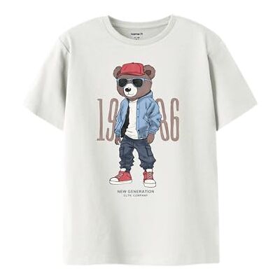 NAME IT Jungen Nkmdobs Ss Nreg Top Box, Cloud Dancer, 134-140 NAME IT Jungen Nkmdobs Ss Nreg Top Box, Cloud Dancer, 134-140