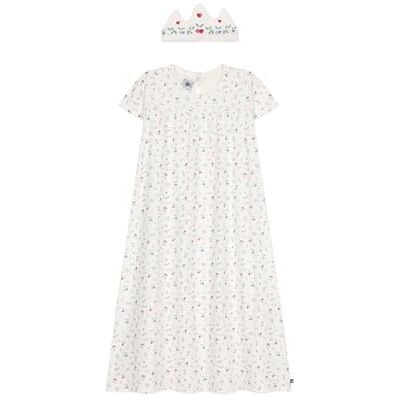 Petit Bateau Mädchen Nachthemd und Tiara A0cly, Weiß/Mehrfarbig, 6 Jahre Petit Bateau Mädchen Nachthemd und Tiara A0cly, Weiß/Mehrfarbig, 6 Jahre