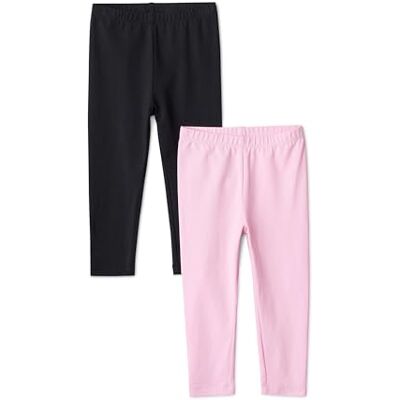 Amazon Essentials Mädchen Leggings 2er-Pack, Schwarz/Rosa, 4 Jahre Amazon Essentials Mädchen Leggings 2er-Pack, Schwarz/Rosa, 4 Jahre