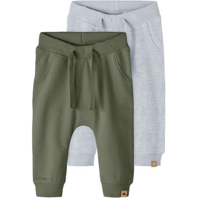 NAME IT Unisex Baby Nbntakki 2p Pant Noos Sweathose, Light Grey Melange/Pack:deep Lichten Green, 98 EU NAME IT Unisex Baby Nbntakki 2p Pant Noos Sweathose, Light Grey Melange/Pack:deep Lichten Green, 98 EU