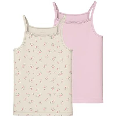 NAME IT Mädchen Nkfstrap Top 2P Flower Noos, Turtledove, Numeric_122 NAME IT Mädchen Nkfstrap Top 2P Flower Noos, Turtledove, Numeric_122