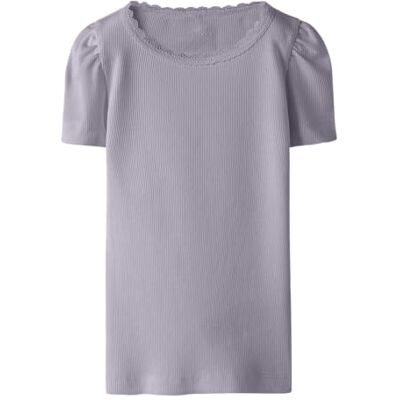 NAME IT Mädchen Nmfkab Ss Top Noos, Lavender Gray, 98 cm NAME IT Mädchen Nmfkab Ss Top Noos, Lavender Gray, 98 cm