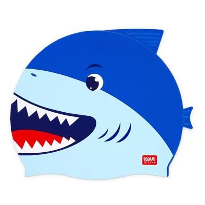 LEGAMI Badekappe, Mädchen, Kinder 4-10 Jahre, leicht zu tragen, Silikon, Gute Abdichtung, Shark LEGAMI Badekappe, Mädchen, Kinder 4-10 Jahre, leicht zu tragen, Silikon, Gute Abdichtung, Shark