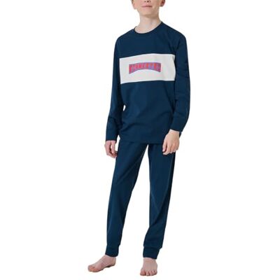Schiesser Jungen Schlafanzug Set lang 100% Organic Bio Baumwolle Größe 140 bis 176, blau_181995, 140 Schiesser Jungen Schlafanzug Set lang 100% Organic Bio Baumwolle Größe 140 bis 176, blau_181995, 140