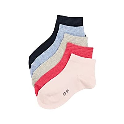 ESPRIT Unisex Kinder Sneakersocken Solid Mix Multipack K Sn Baumwolle kurz einfarbig 5 Paar, Mehrfarbig Blue Grey Rose Pink Mix 0010, 35-38 ESPRIT Unisex Kinder Sneakersocken Solid Mix Multipack K Sn Baumwolle kurz einfarbig 5 Paar, Mehrfarbig Blue Grey Rose Pink Mix 0010, 35-38