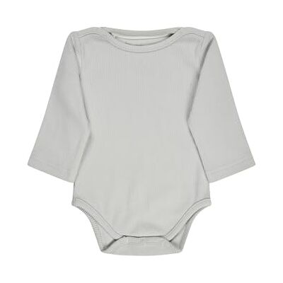 Sterntaler Baby Body Rippjersey Unisex Baby Langarm Geripptes Jersey aus Baumwoll-Polyester-Elasthan im Schritt geknöpft Silber, Größe 62 Sterntaler Baby Body Rippjersey Unisex Baby Langarm Geripptes Jersey aus Baumwoll-Polyester-Elasthan im Schritt geknöpft Silber, Größe 62