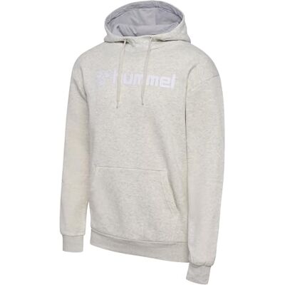 hummel Mover Cotton Hoodie mit Logo Unisex Kapuzenpullover mit Vordertasche und Shorts mit Kordelzug, Angenehme Baumwolle Qualität, Casual Training & Sportbekleidung, Egret Melange (1er Pack) hummel Mover Cotton Hoodie mit Logo Unisex Kapuzenpullover mit Vordertasche und Shorts mit Kordelzug, Angenehme Baumwolle Qualität, Casual Training & Sportbekleidung, Egret Melange (1er Pack)